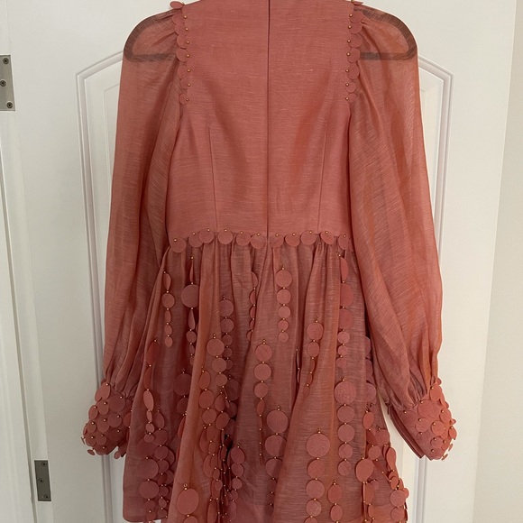 NWT ZIMMERMANN CONCERT DISC MINI DRESS Lipstick Pink Size 0 - Picture 15 of 16
